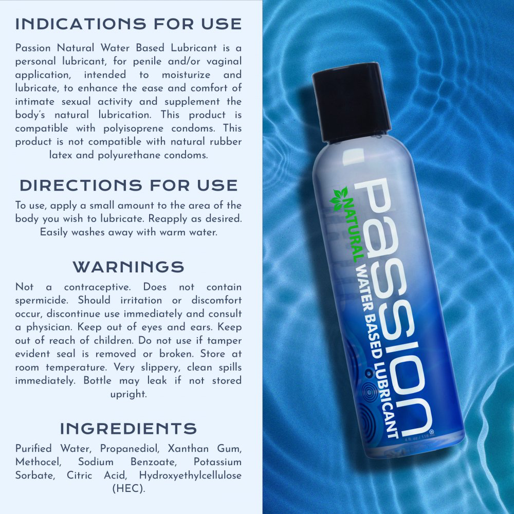 Passion Natural Water-Based Lubricant - 4 oz Code: PL100-4oz