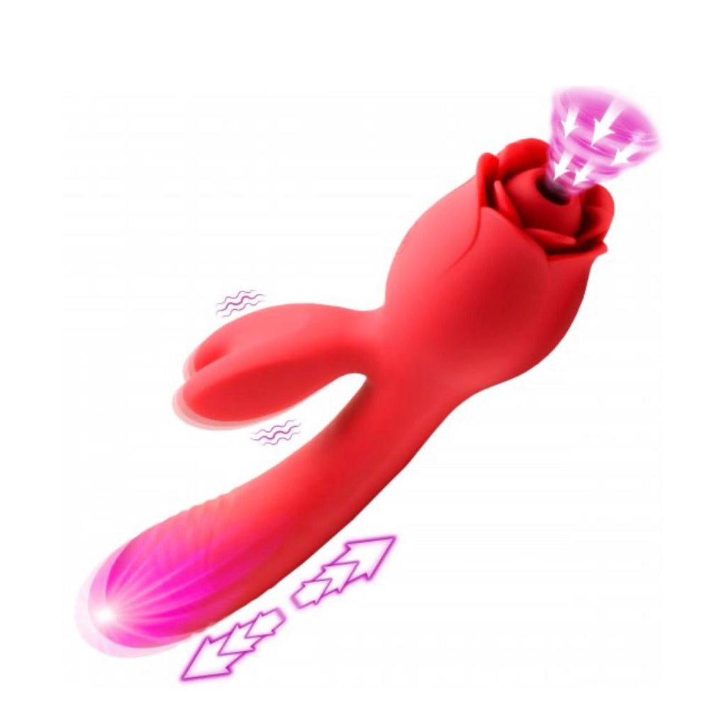 Blooming Bunny Sucking and Thrusting Silicone Rabbit Vibrator Code: AH311