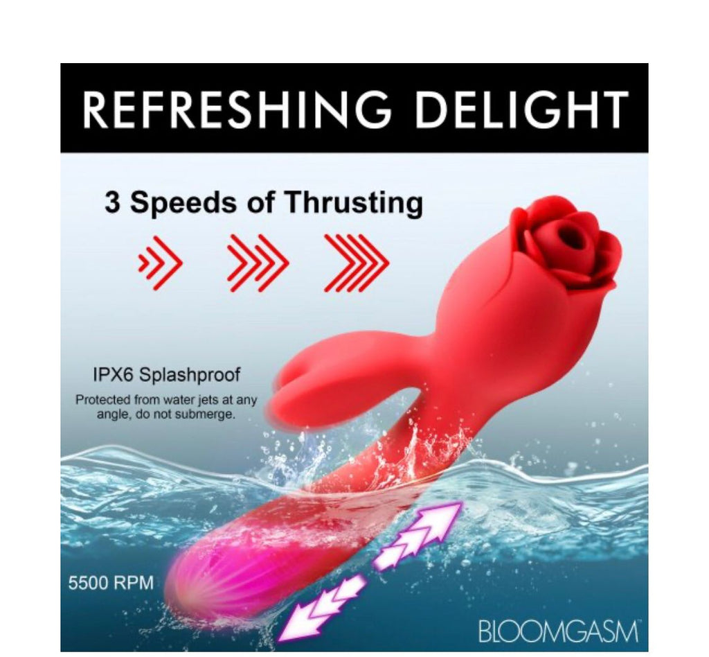 Blooming Bunny Sucking and Thrusting Silicone Rabbit Vibrator Code: AH311