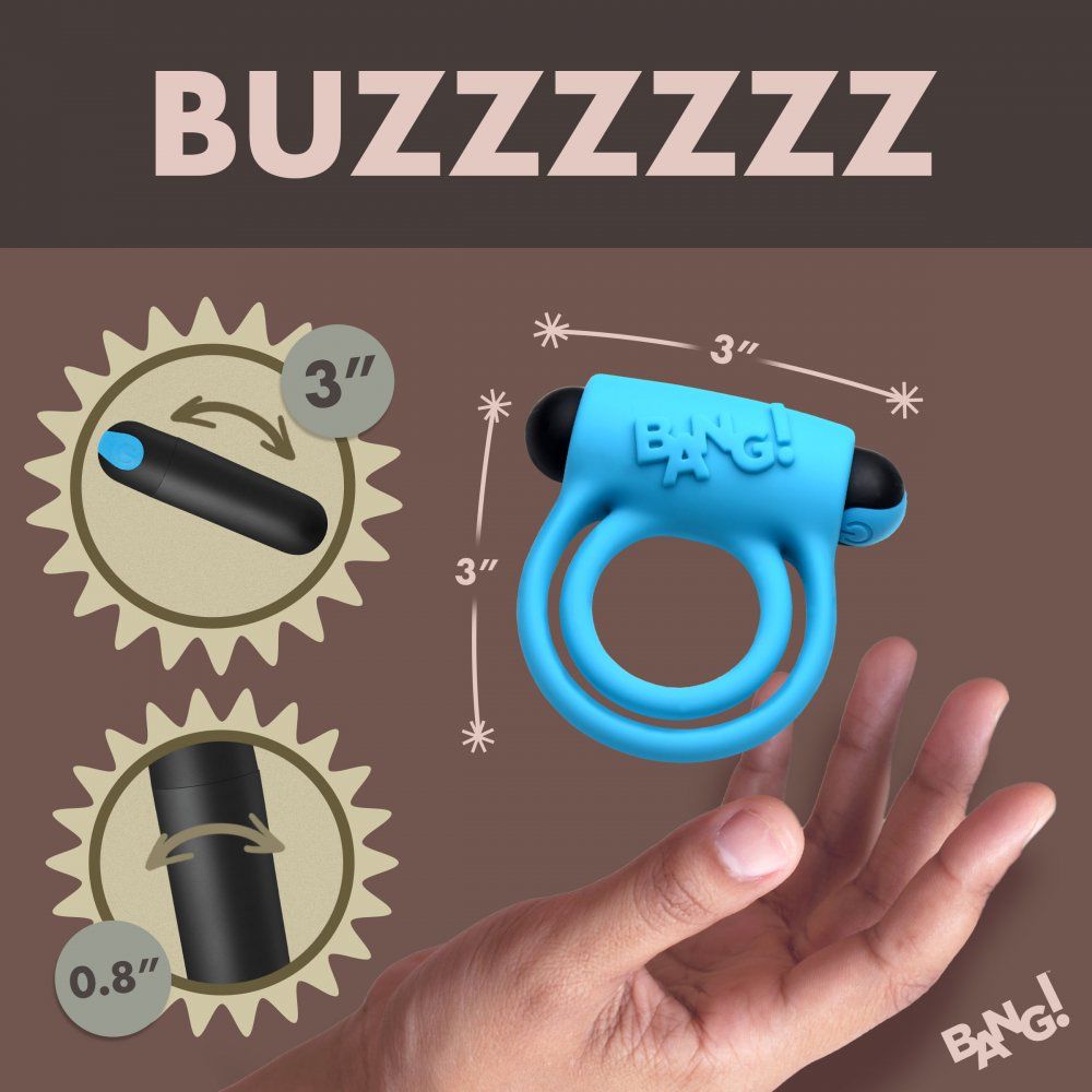 Remote Control 28X Vibrating Cock Ring and Bullet - Blue Code: AG572-Blue