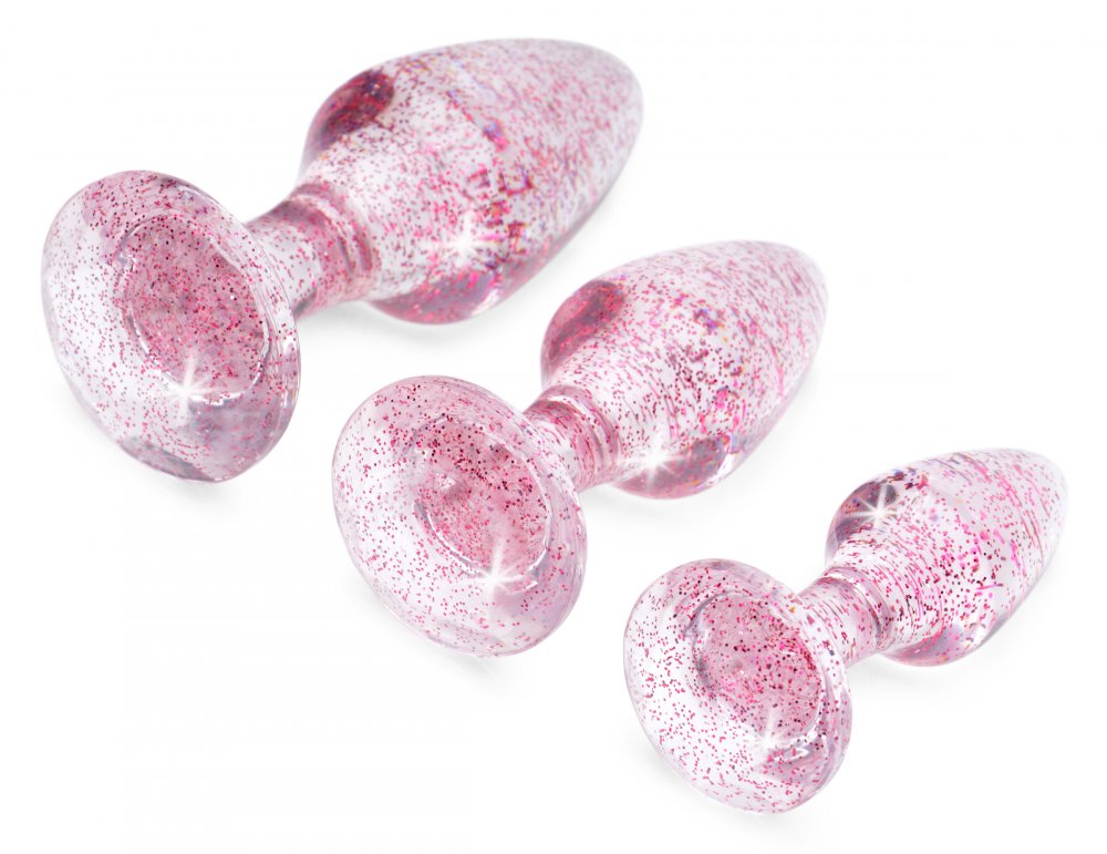 Glitter Gem Anal Plug Set - Pink Code: AG587-Pink