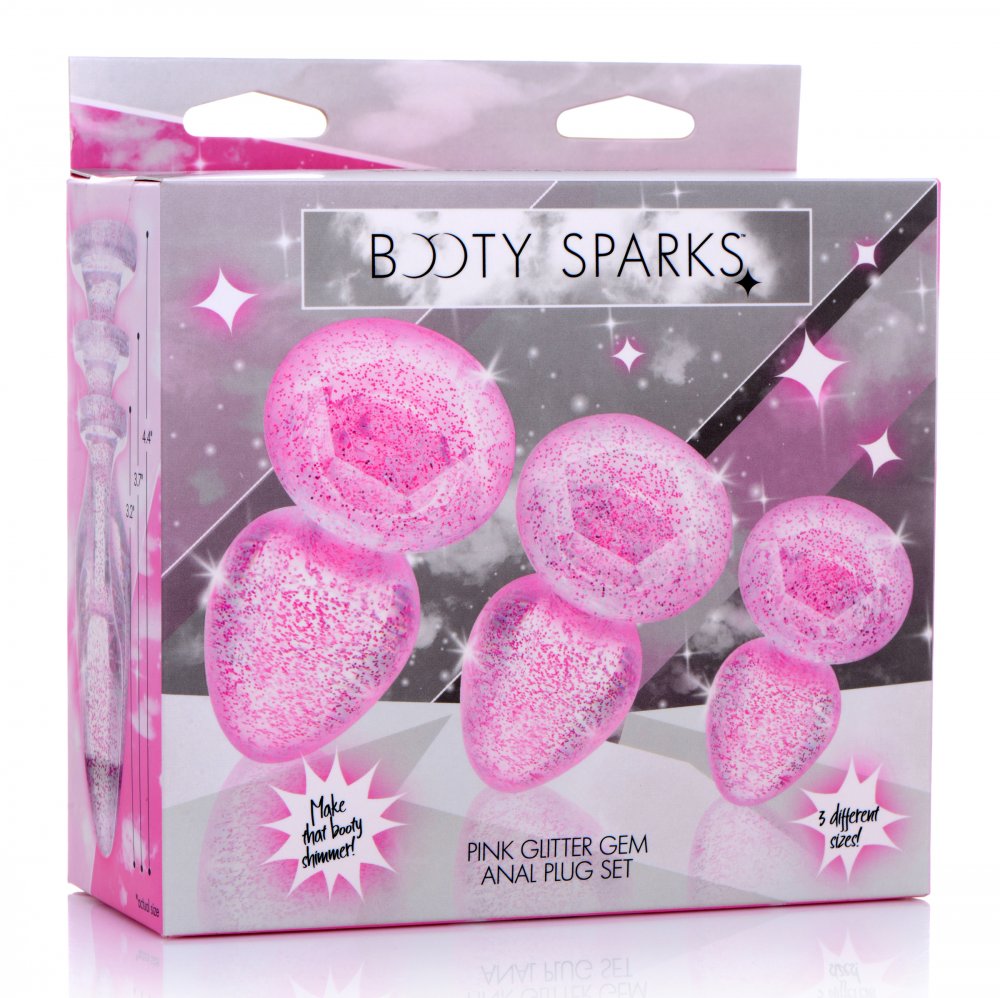 Glitter Gem Anal Plug Set - Pink Code: AG587-Pink