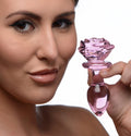 Pink Rose Glass Anal Plug - Medium Code: AG650-Medium